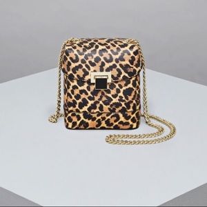 Leopard print crossbody box bag